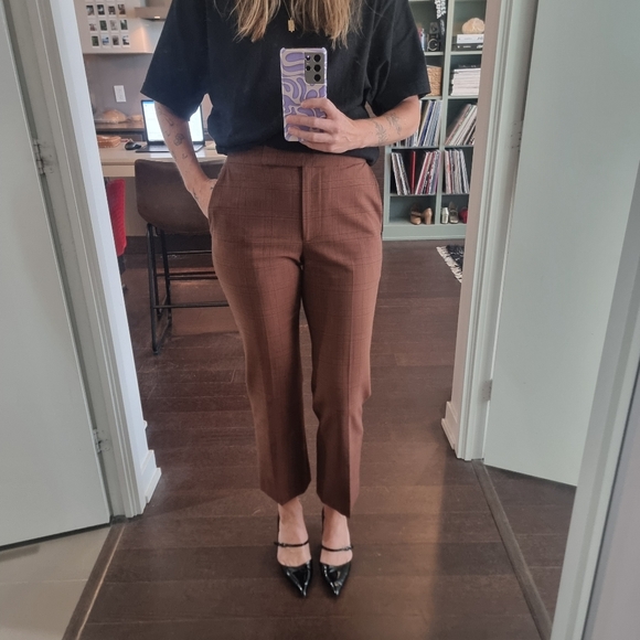 Camilla and Marc pleated plaid mid rise wool pants US4 - Picture 3 of 7